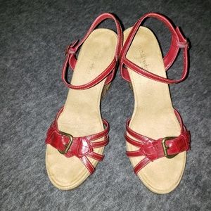 NWOT Aerosoles Red Wedges w/Buckle